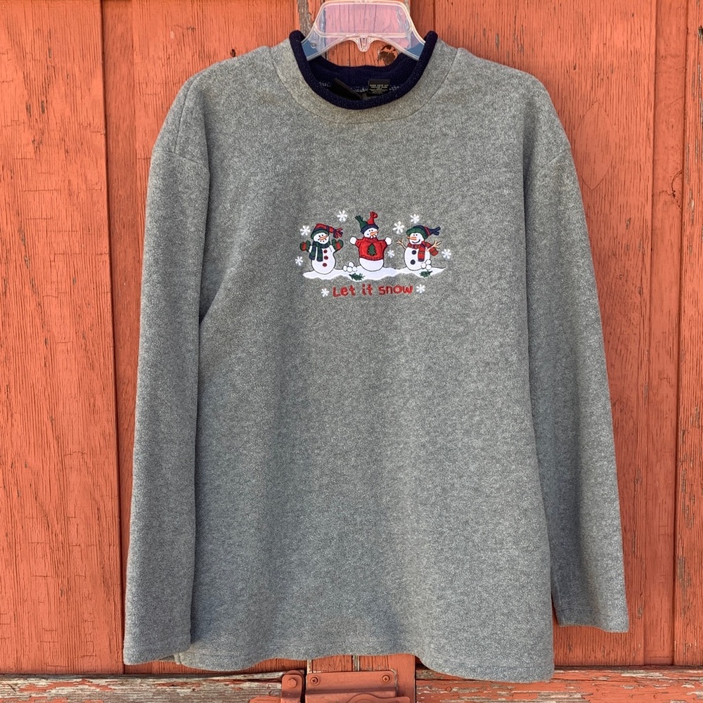 Let-It-Snow Fleece Sweater ~ Size L